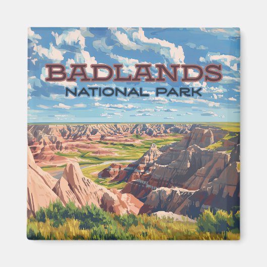 Badlands Nationaal Park South Dakota Landschap Magneet (Voorkant)