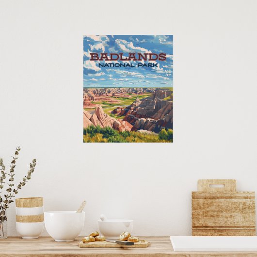 Badlands Nationaal Park South Dakota Landschap Poster (Keuken)