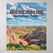 Badlands Nationaal Park South Dakota Landschap Poster (Voorkant)