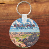 Badlands Nationaal Park South Dakota Landschap Sleutelhanger (Achterkant)