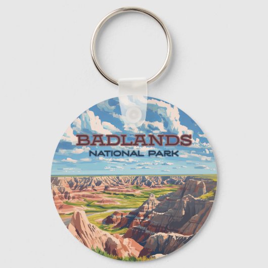 Badlands Nationaal Park South Dakota Landschap Sleutelhanger (Achterkant)