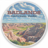 Badlands Nationaal Park South Dakota Landschap Sticker (Voorkant)