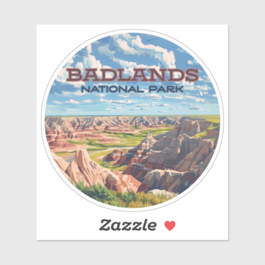 Badlands Nationaal Park South Dakota Landschap Sticker (Vel)