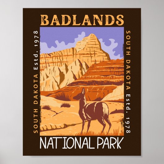 Badlands Nationaal Park South Dakota Poster (Voorkant)