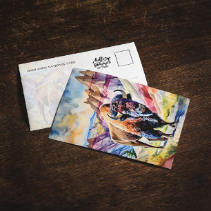 Badlands National Park Bison Waterverf Briefkaart