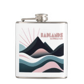 Badlands National Park Gekleurde heuvels Heupfles (Voorkant)