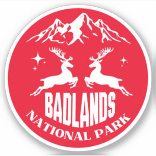Badlands National Park herten South Dakota road tr Sticker