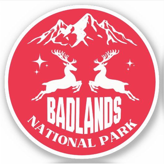 Badlands National Park herten South Dakota road tr Sticker (Voorkant)