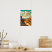 Badlands National Park Illustratie Retro Poster (Keuken)