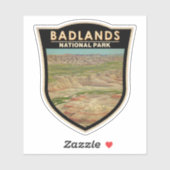 Badlands National Park Landscape Waterverf Badge Sticker (Vel)
