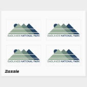 Badlands National Park Mountain Sun Rechthoekige Sticker (Vel)