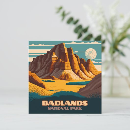 Badlands National Park Mountains Retro (Staand voorkant)