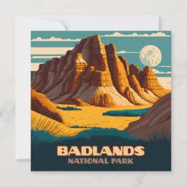 Badlands National Park Mountains Retro
