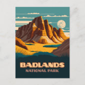 Badlands National Park Mountains Retro Briefkaart (Voorkant)