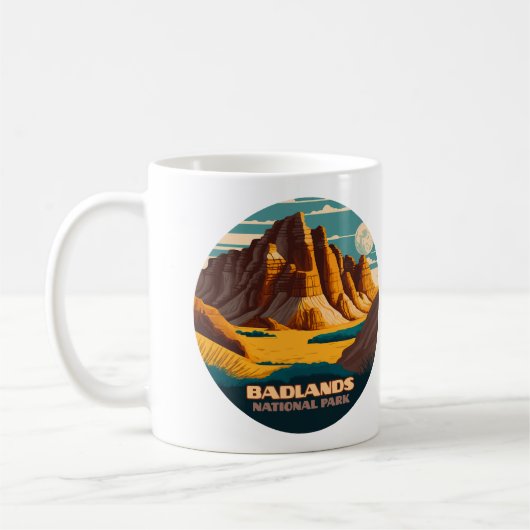 Badlands National Park Mountains Retro Koffiemok (Links)