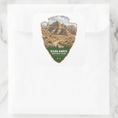 Badlands National Park Pijlpunt Vierkante Sticker (Tas)