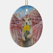 Badlands National Park Prairie Dog Waterverf Keramisch Ornament (Rechts)