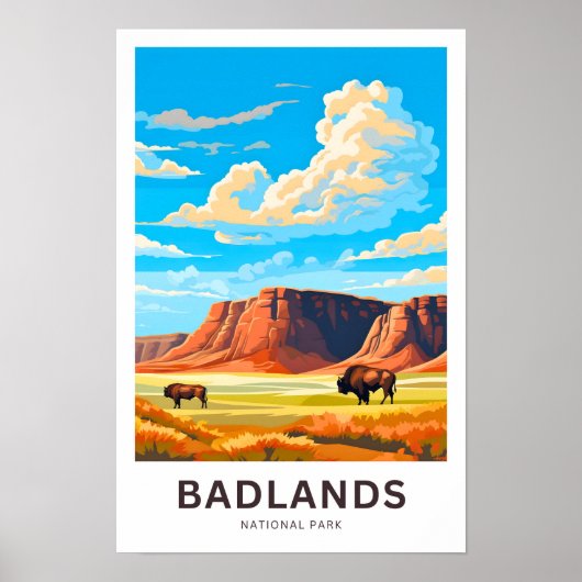 Badlands National Park Reisprint Poster (Voorkant)