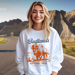 Badlands National Park Retro Bison Artwork Gift Trui