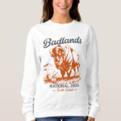 Badlands National Park Retro Bison Artwork Gift Trui (Voorkant)