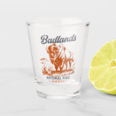 Badlands National Park Retro Bison Design Shot Glas (Voorkant)