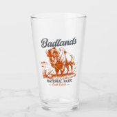 Badlands National Park Retro Bison Souvenir Glas (Voorkant)
