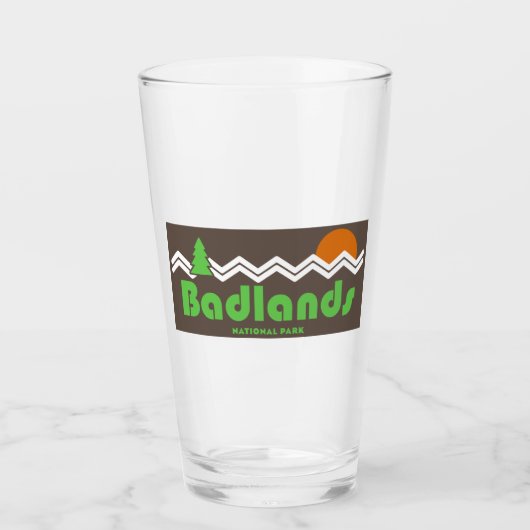 Badlands National Park Retro Glas (Voorkant)