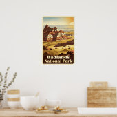 Badlands National Park Retro Poster (Keuken)