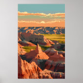 Badlands National Park – Retro Print (Voorkant)