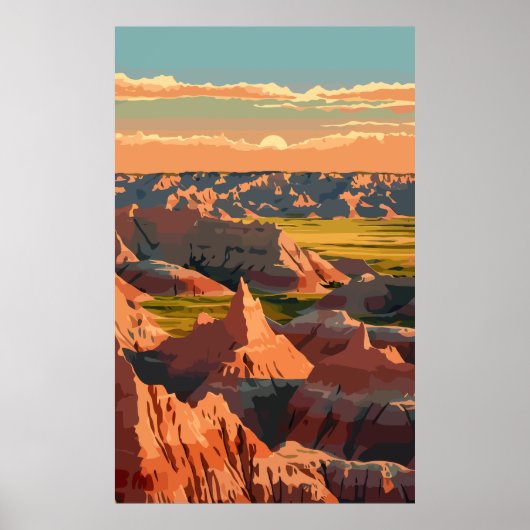 Badlands National Park – Retro Print (Voorkant)