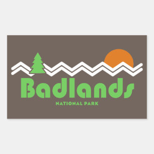 Badlands National Park Retro Rechthoekige Sticker