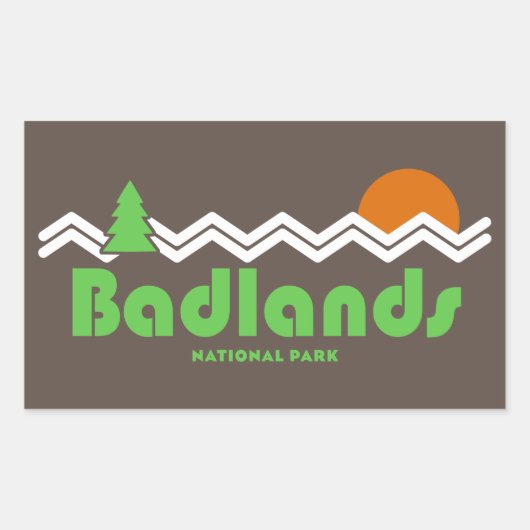 Badlands National Park Retro Rechthoekige Sticker (Voorkant)