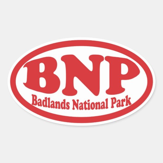 Badlands National Park rode ovale sticker (Voorkant)
