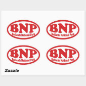 Badlands National Park rode ovale sticker (Vel)