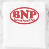 Badlands National Park rode ovale sticker (Tas)