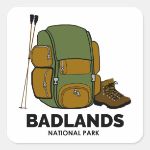 Badlands National Park rugzak Vierkante Sticker
