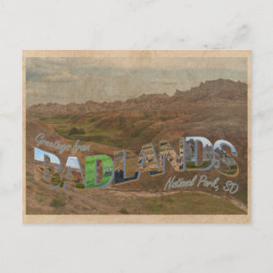 Badlands National Park, SD  stijl Briefkaart
