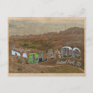 Badlands National Park, SD  stijl Briefkaart