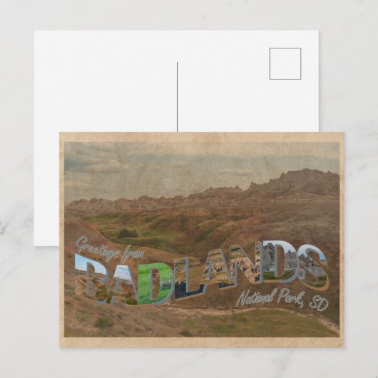 Badlands National Park, SD  stijl Briefkaart (Voorkant / Achterkant)