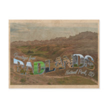 Badlands National Park, SD  stijl Briefkaart