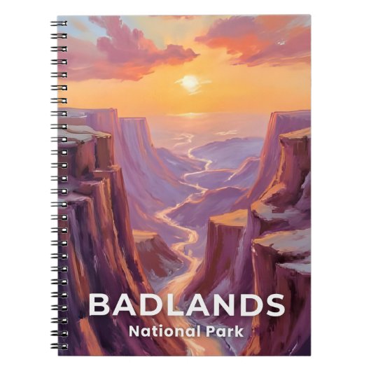 Badlands National Park South Dakota Painting Notitieboek (Voorkant)