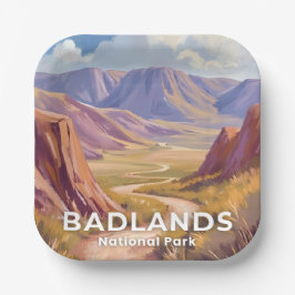 Badlands National Park South Dakota Reis Kunst Papieren Bordje