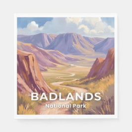 Badlands National Park South Dakota Reis Kunst Servet