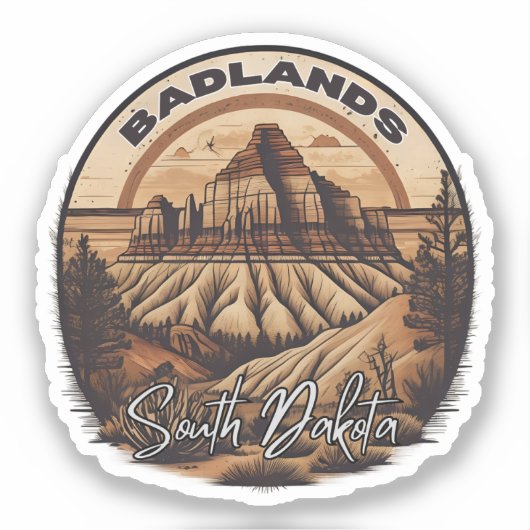 Badlands National Park South Dakota roadtrip Sticker (Voorkant)