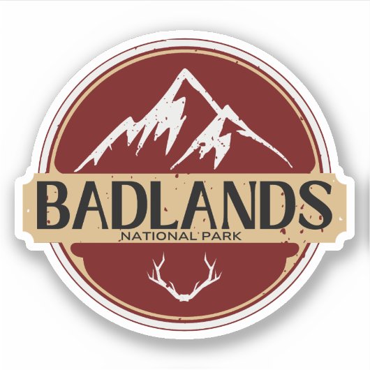 Badlands National Park South Dakota roadtrip Sticker (Voorkant)