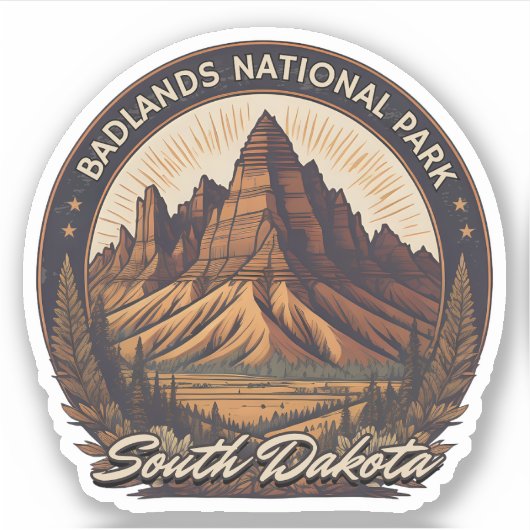 Badlands National Park South Dakota roadtrip Sticker (Voorkant)