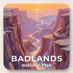 Badlands National Park South Dakota Schilderij Bier Onderzetter