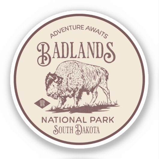 Badlands National Park South Dakota Sticker (Voorkant)