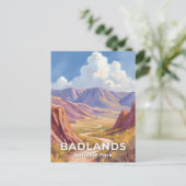 Badlands National Park South Dakota Travel Art Briefkaart (Staand voorkant)