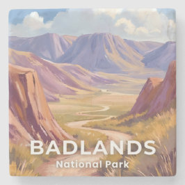 Badlands National Park South Dakota Travel Art Stenen Onderzetter